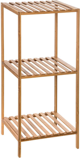 Επιδαπέδια Ραφιέρα Μπάνιου Bamboo με 4 Ράφια 35x32x77.5cm Καφέ