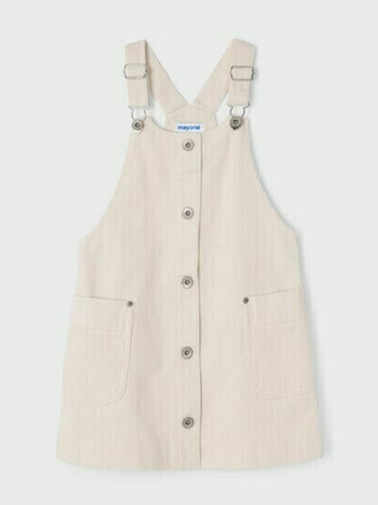 Kids' Corduroy Overall Skirt Monochrome Beige