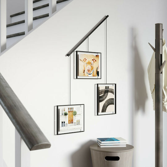 Umbra Exhibit Wall-mounted Multi Picture Frame Metallic Black 3 Pieces