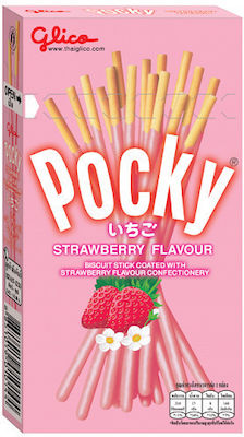 Glico Μπισκότα Pocky σε Στικς με Επικάλυψη Strawberry 47gr