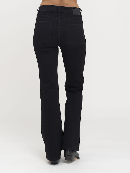 Beatrice Damenjeans Schlaghose in Schlanker Passform Schwarz