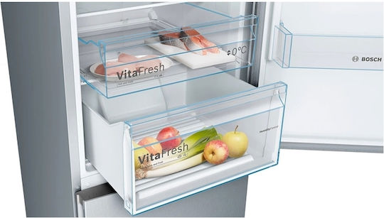 Bosch Ψυγειοκαταψύκτης 326lt Total NoFrost Υ186xΠ60xΒ66εκ. Inox KGN36MLEB