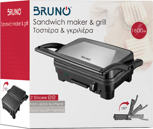 Bruno Τοστιέρα Γκριλιέρα 1600W Inox