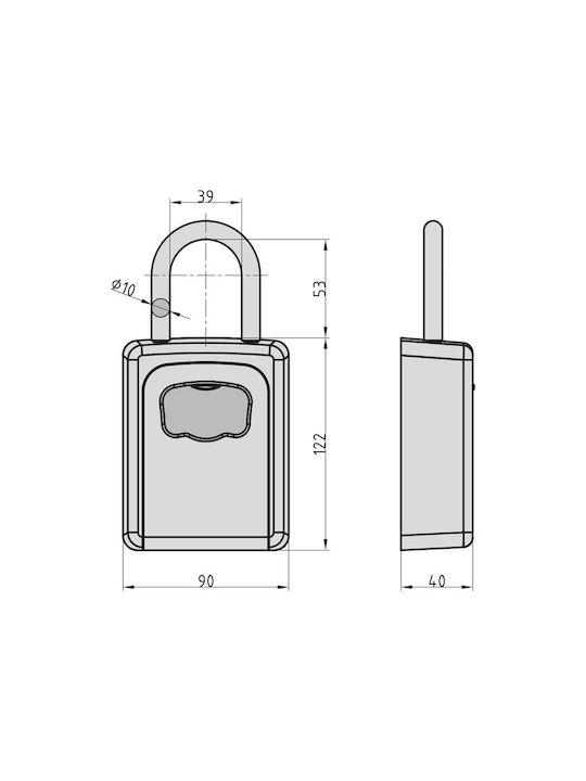 Basi Metal Key Hook with Combination Lock