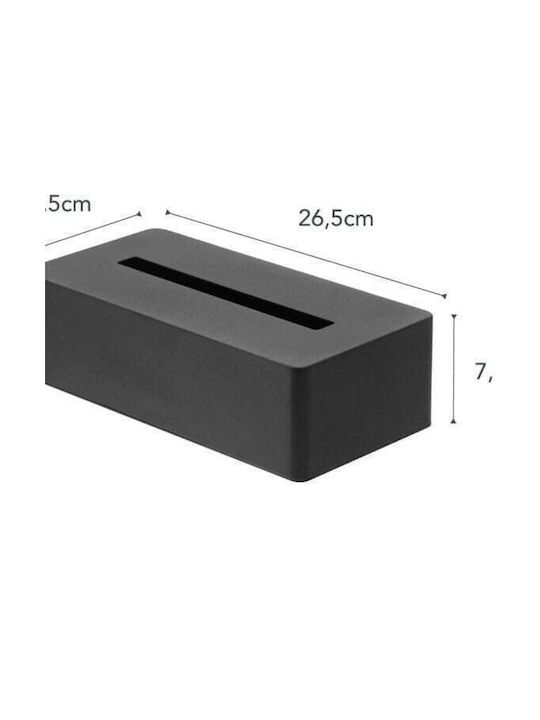 Yamazaki Metallic Tissue Holder Black 26.5x13.5x7.5cm YMZK4216