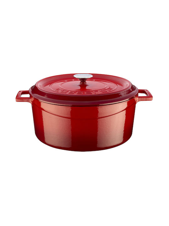 Lava Cast Iron Stockpot 6.71lt / 28cm Κόκκινη