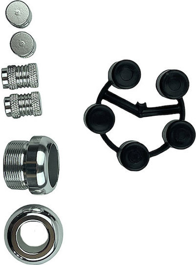 Auto Gs Car Pedal Set With Gear Shift Knob & Handbrake Lever Universal Aluminum Black 6pcs