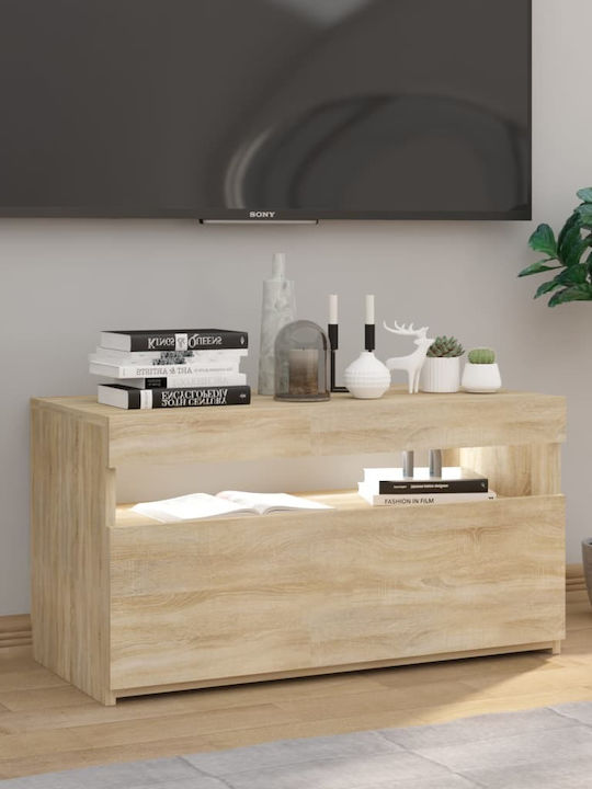Έπιπλο Τηλεόρασης με Φωτισμό LED Μπεζ Μ75xΠ35xΥ40cm