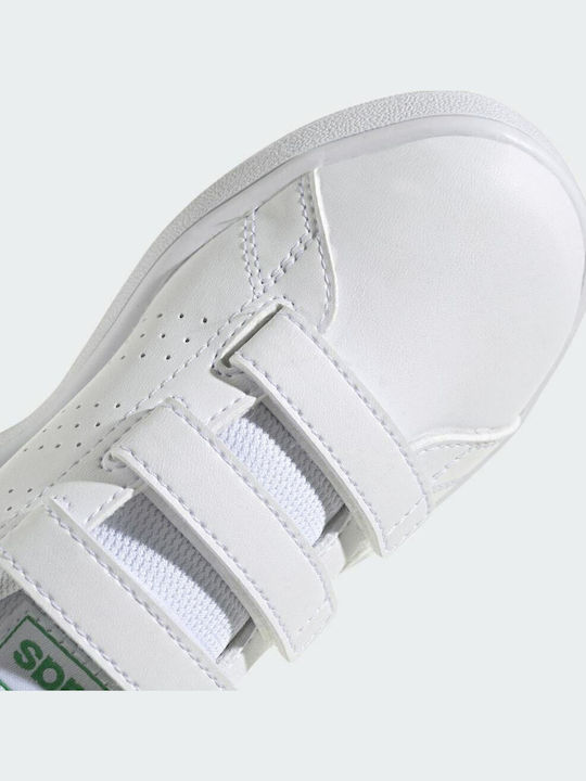 Advantage Court Lifestyle Kids Sneakers with Hoop & Loop Closure Cloud White / Green / Core Black