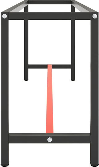 vidaXL Desk Base made of Metal Black - Red 210x50x79cm