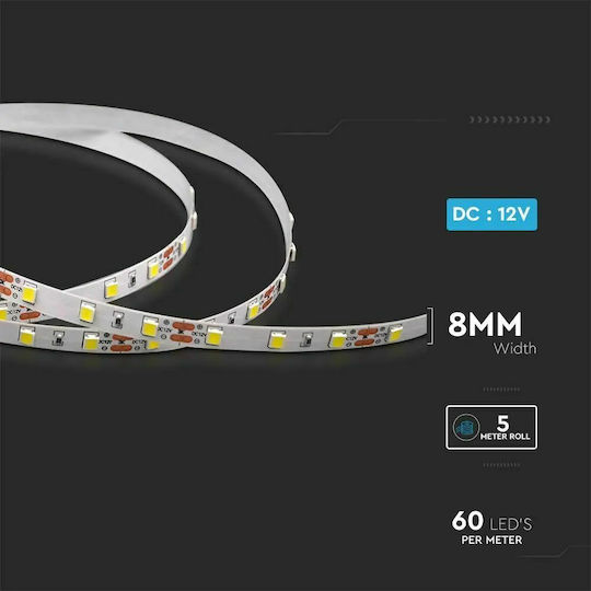 V-TAC Ταινία LED 12V Φυσικό Λευκό Φως 1m