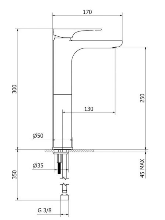 Ottone Meloda Vera Mixing Tall Sink Faucet Silver