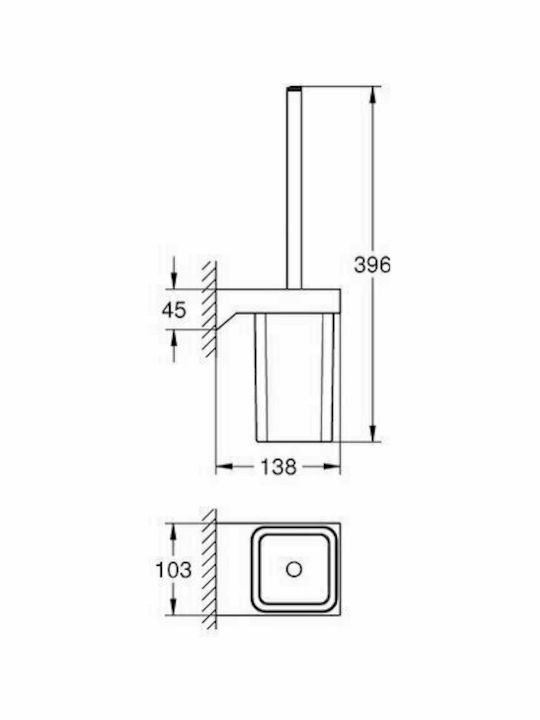 Grohe Selection Cube 40857000 Metallic Toilet Brush White