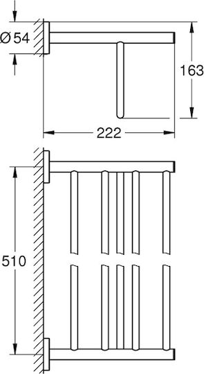 Grohe Baucosmopolitan An der Wand montiert Badezimmerregal Metallisch 51x22x16.3cm Silber
