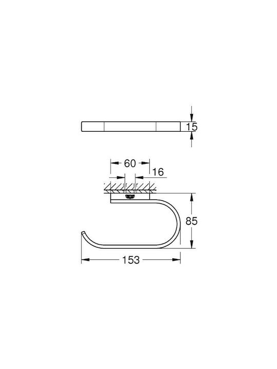Grohe Selection Χαρτοθήκη Επιτοίχια Μεταλλική Ασημί