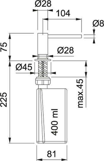 Franke Frames Spender Küche Metallisch Silber 400ml