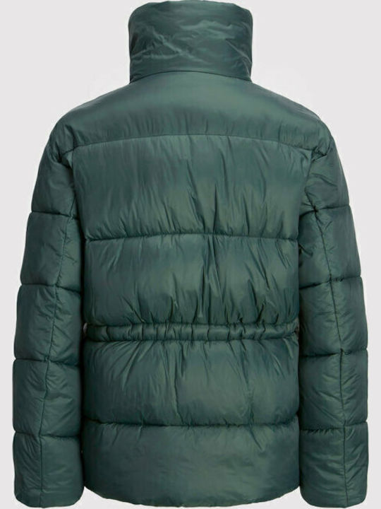 Jxellie Women's Short Puffer Jacket for Winter Green