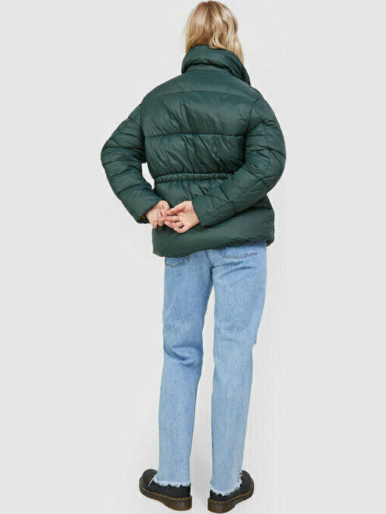 Jxellie Women's Short Puffer Jacket for Winter Green