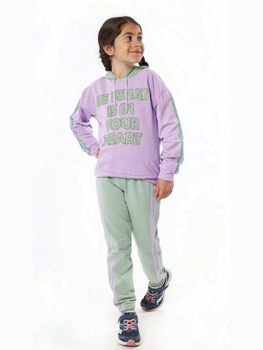 Evita Kids Sweatpants Set Purple 2pcs