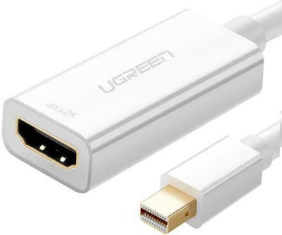 Ugreen Μετατροπέας mini DisplayPort male σε HDMI female Λευκό (40361)