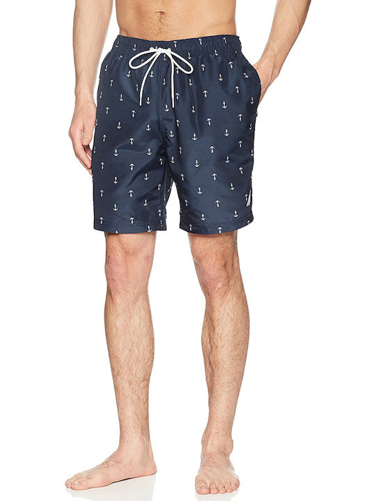 Men's Swimwear Shorts Navy Blue with Patterns