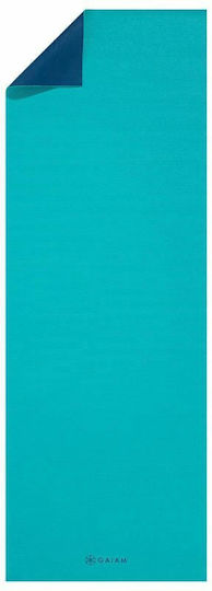 Gaiam 2-Color Yoga Mat Covor de exerciții fizice Yoga Turcoaz Mare deschisă (173x61x0.4cm)