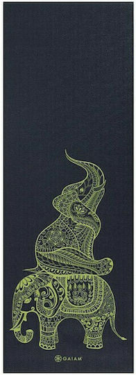 Gaiam Tribal Wisdom Στρώμα Γυμναστικής Yoga Μαύρο (173x61x0.6cm)