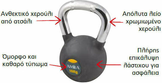 AMILA Kettlebell от Чугун 10кг Черен