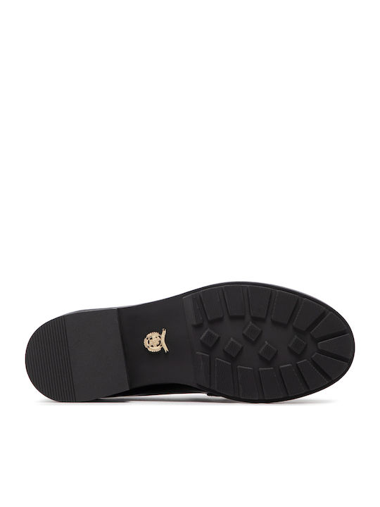 Leather Women's Moccasins in Black Color