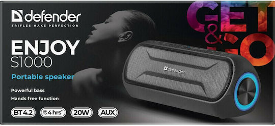 Defender Enjoy S1000 Bluetooth Speaker 20W with Battery Life up to 4 hours Black