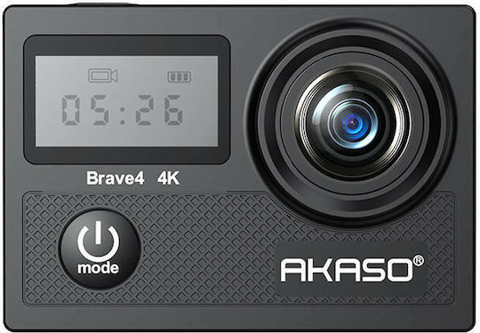 Akaso Brave 4 Action Camera 4K Ultra HD Underwater (with Case) with Screen 2" and Wi-Fi Black