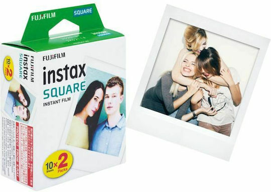 Fujifilm Color Instax Square Instant Φιλμ (20 Exposures) White