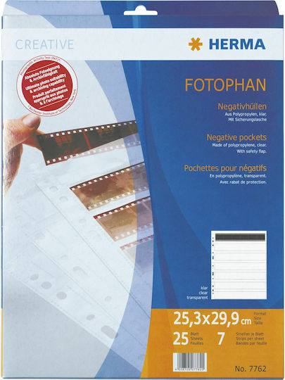 Herma Negative Packets PP Clear 25 Sheets/6-Strips Camera Accessory