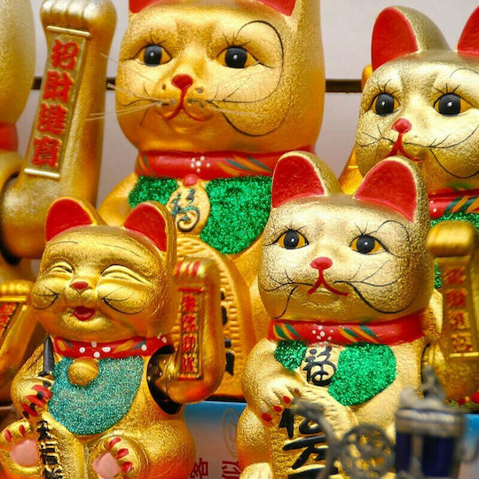 Διακοσμητική Γάτα από Κεραμικό Υλικό Maneki Neko 21cm