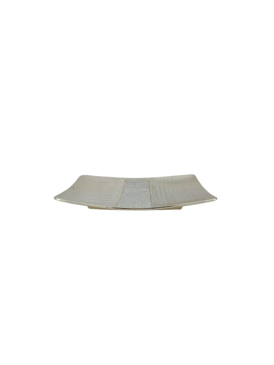 Karvounis Platou Decorativ Dreptunghiulară Ceramică Argintiu 1buc 40.3x24.4x5buc Karvounis Platou Decorativ Dreptunghiulară Ceramică Argintiu 1buc 40.3x24.4x5buc