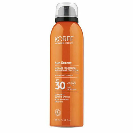 Korff Sun Secret Body & Hair Oil Sunscreen Oil Face SPF30 in Spray 200ml