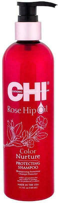 CHI Rose Hip Oil Color Nurture Shampoos Color Maintenance for Coloured Hair 340ml