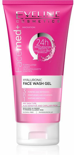 Eveline Hyaluronic Face Wash Gel Gel Καθαρισμού Προσώπου 150ml