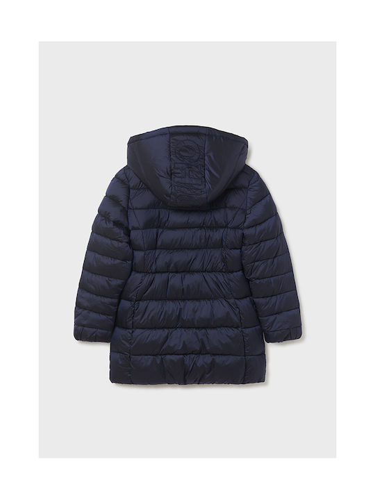 Mayoral Kids Parka Long Hooded Navy Blue