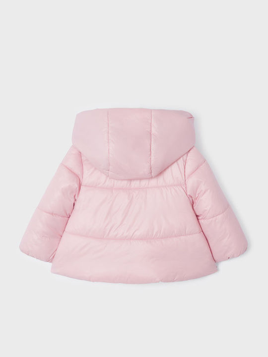 Kids' Quilted Jacket Short with Hood Pink Ecofriends