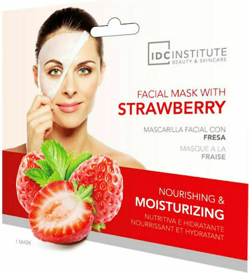 IDC Institute Facial with Strawberry Face Moisturizing / Νourishing Mask 22gr