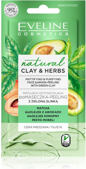 Eveline Natural Clay & Herbs Μάσκα Προσώπου 8ml