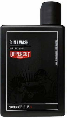 Uppercut Deluxe 3 In 1 Wash Αφρόλουτρο για Άνδρες για Μαλλιά , Πρόσωπο & Σώμα 240ml