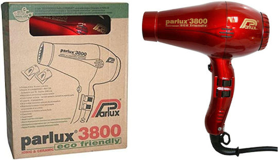 Parlux 3800 Ionic Επαγγελματικό Πιστολάκι Μαλλιών 2100W Red