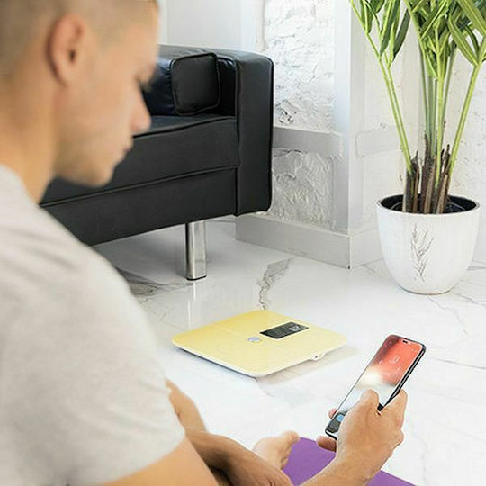 Cecotec Surface Precision 10400 Smart Healthy Vision Smart Ζυγαριά με Λιπομετρητή & Bluetooth σε Κίτρινο χρώμα