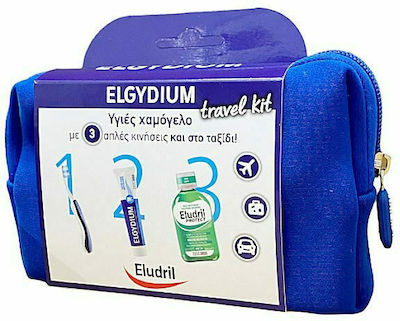 Elgydium Eludril Travel Kit Οδοντόκρεμα 50ml, Οδοντόβουρτσα & Στοματικό Διάλυμα 15ml Μπλε