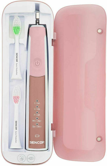 Sencor SOC 2201RS Elektrische Zahnbürste mit Timer und Reisetasche Rosa