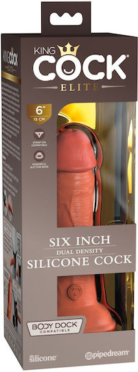 King Cock Dual Density Ρεαλιστικό Dildo με Βεντούζα Nude 15cm