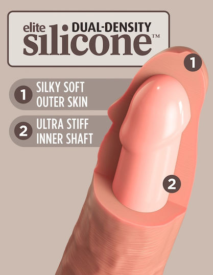 King Cock Dual Density Ρεαλιστικό Dildo με Βεντούζα Nude 23cm