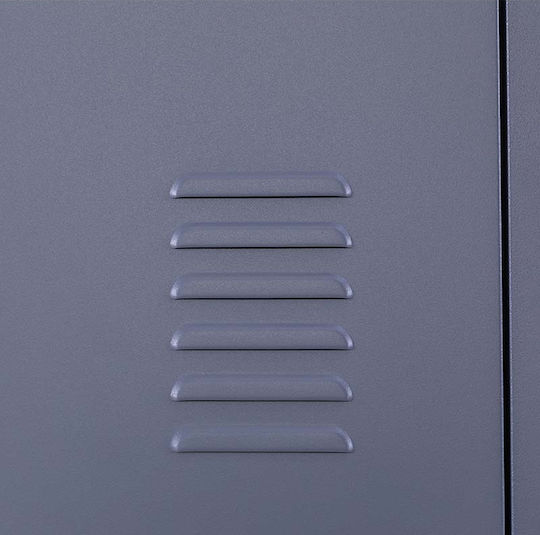 Locker Metal with 4 Cabinets Anthracite Checkmate 90x45x190cm